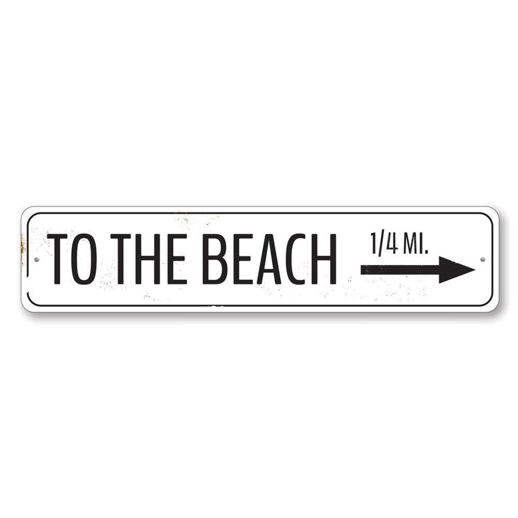 To The Beach Arrow Metal Sign