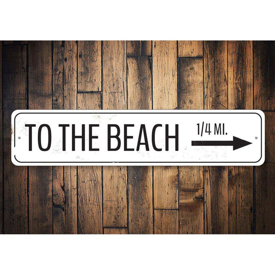 To The Beach Arrow Sign