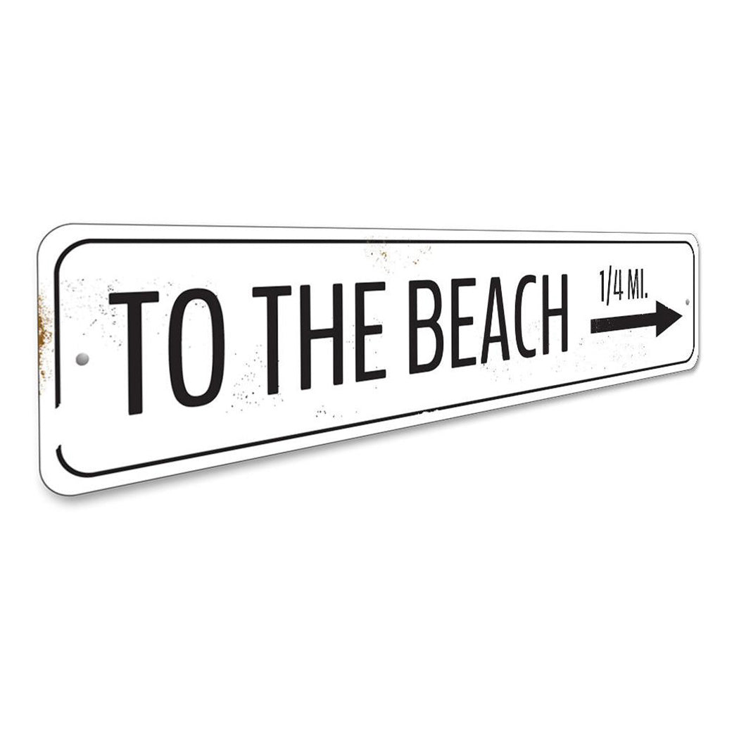 To The Beach Arrow Sign