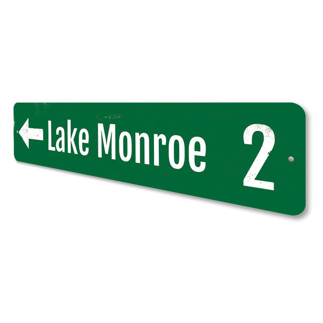 Lake Directional Mileage Sign