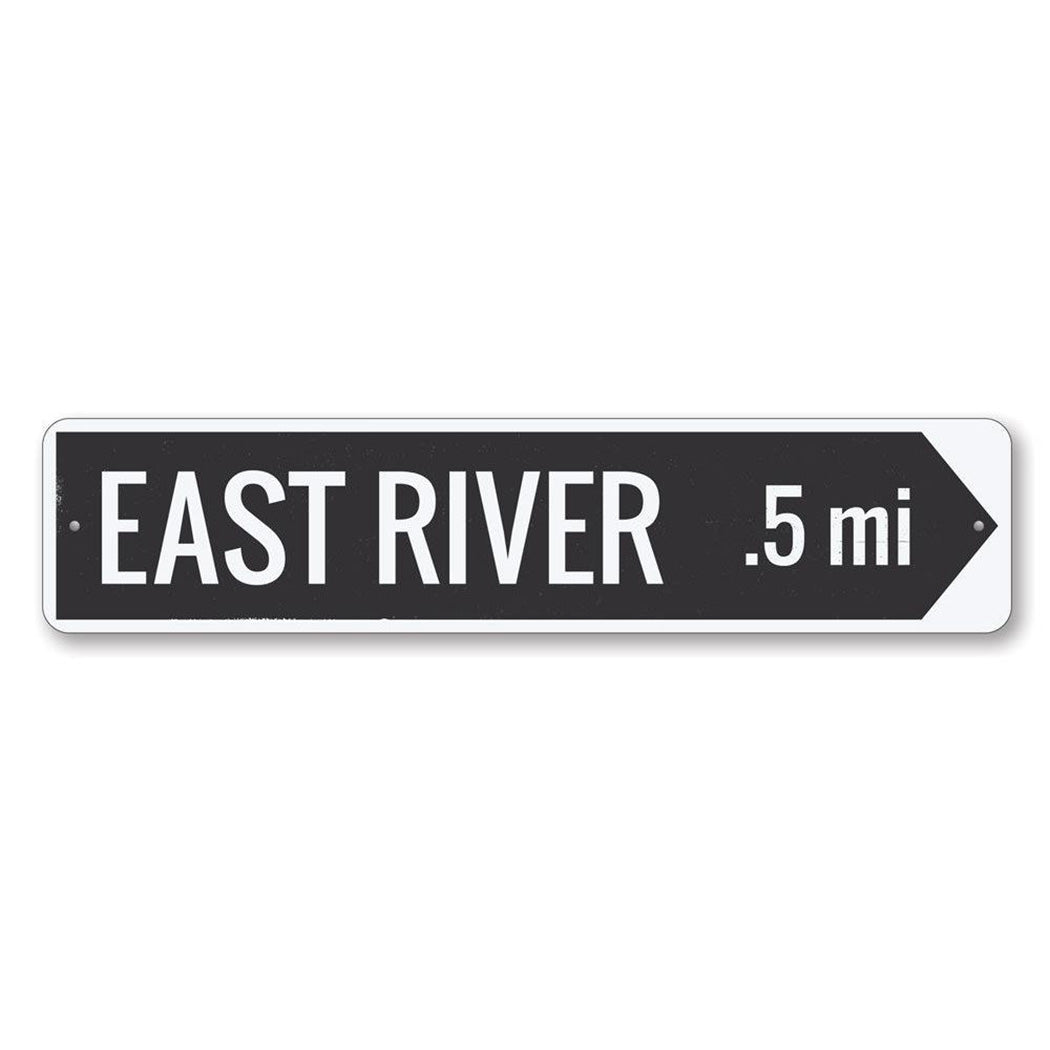 River Arrow Metal Sign