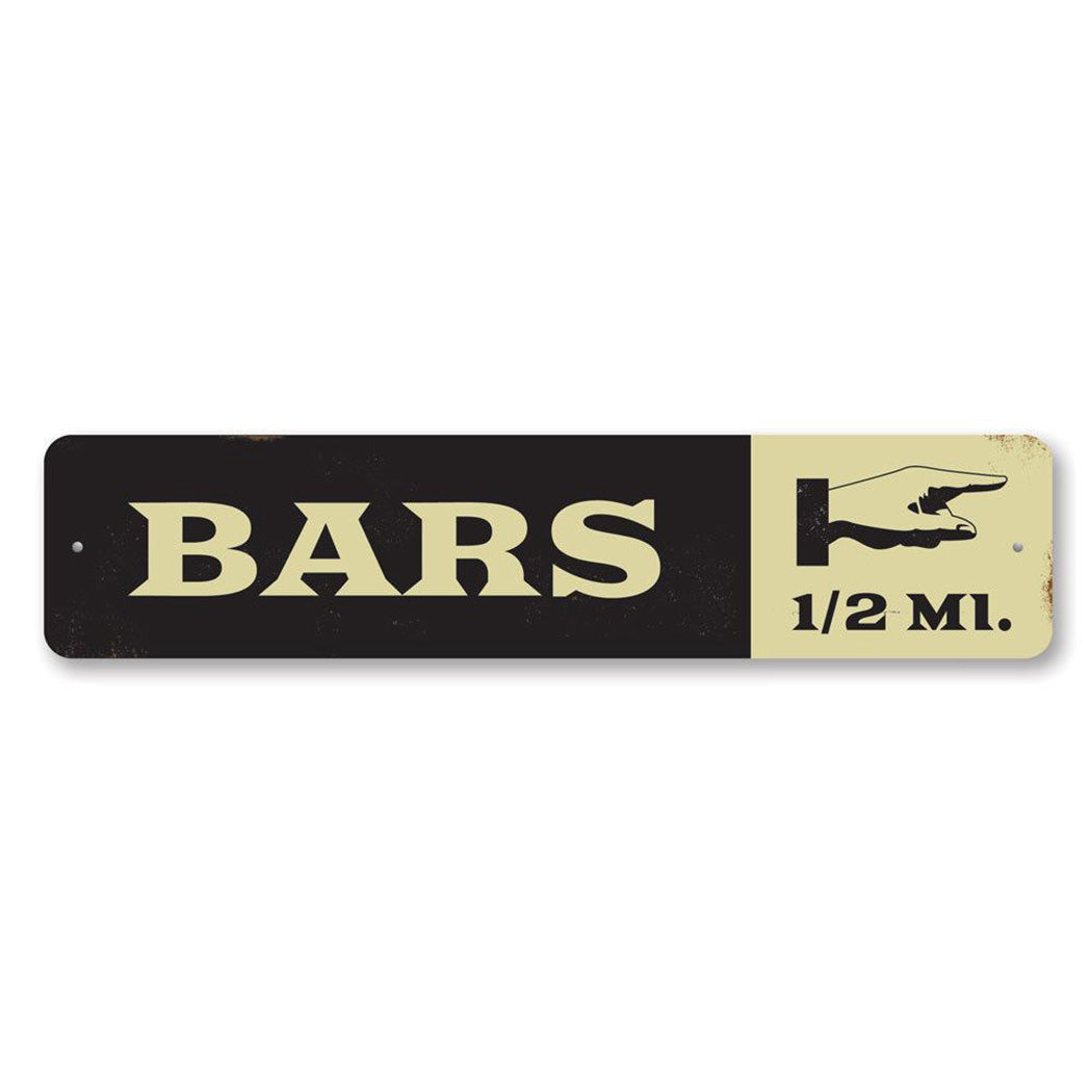 Bar Mileage Metal Sign