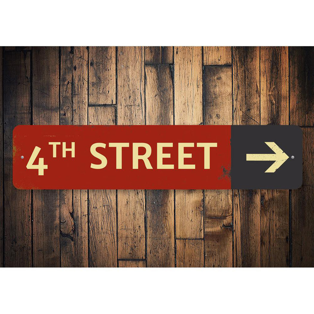 Street Name Directional Arrow Sign
