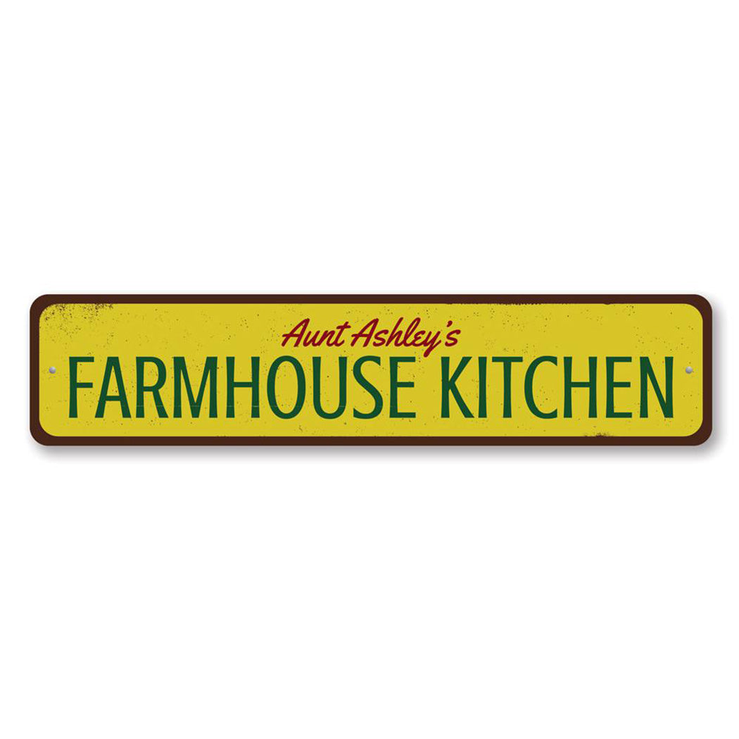 Farmhouse Kitchen Name Metal Sign