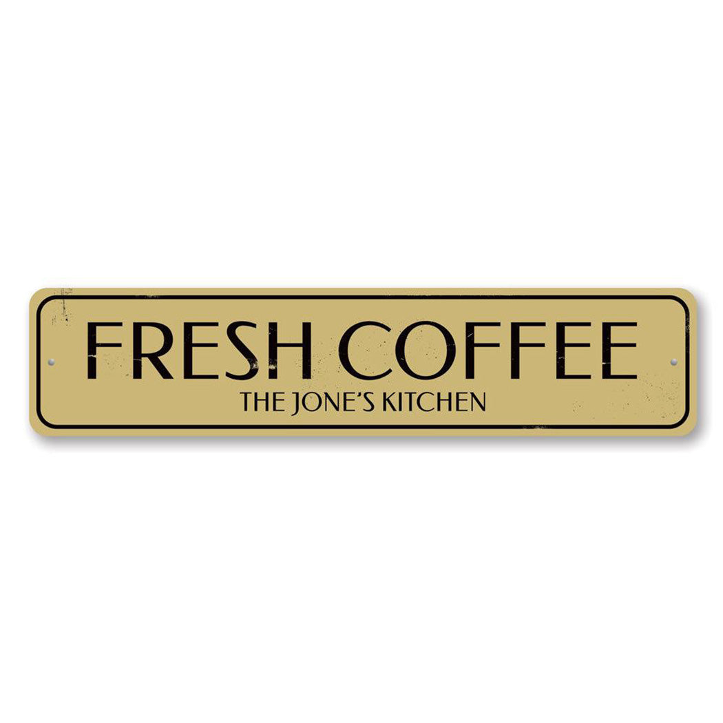Fresh Coffee Kitchen Metal Sign