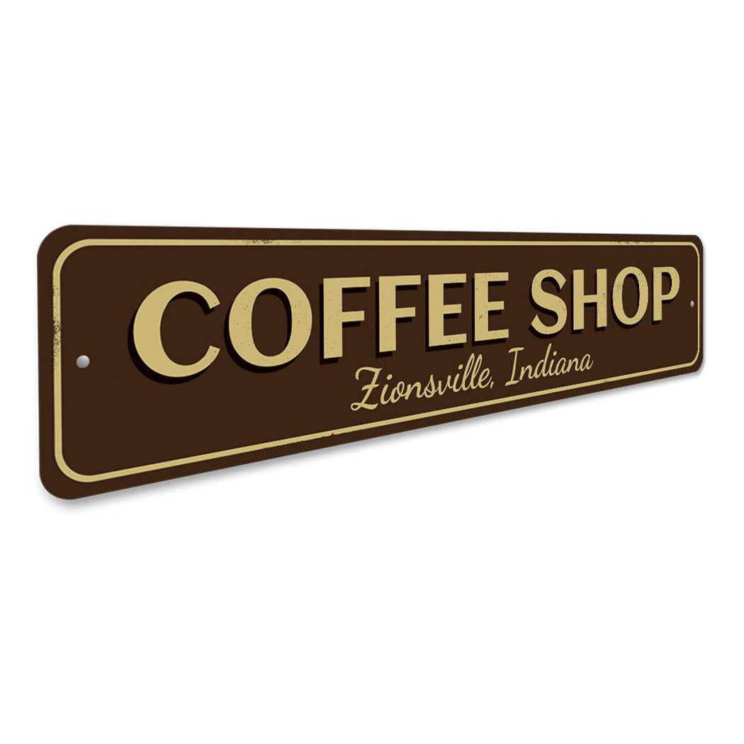 Coffee Shop City State Sign
