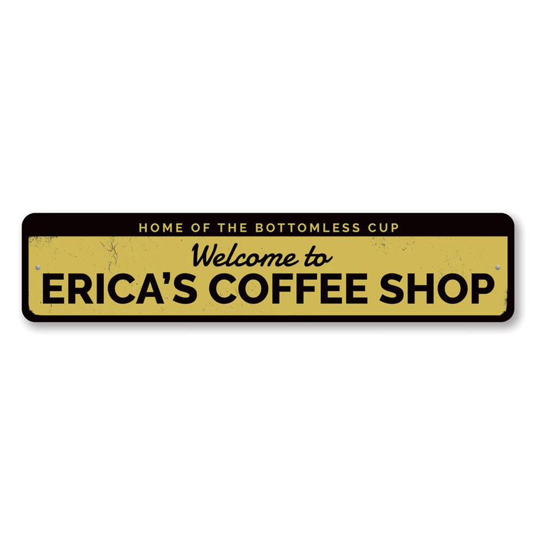 Coffee Shop Welcome Metal Sign