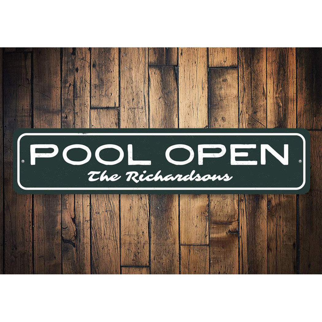 Pool Open Sign