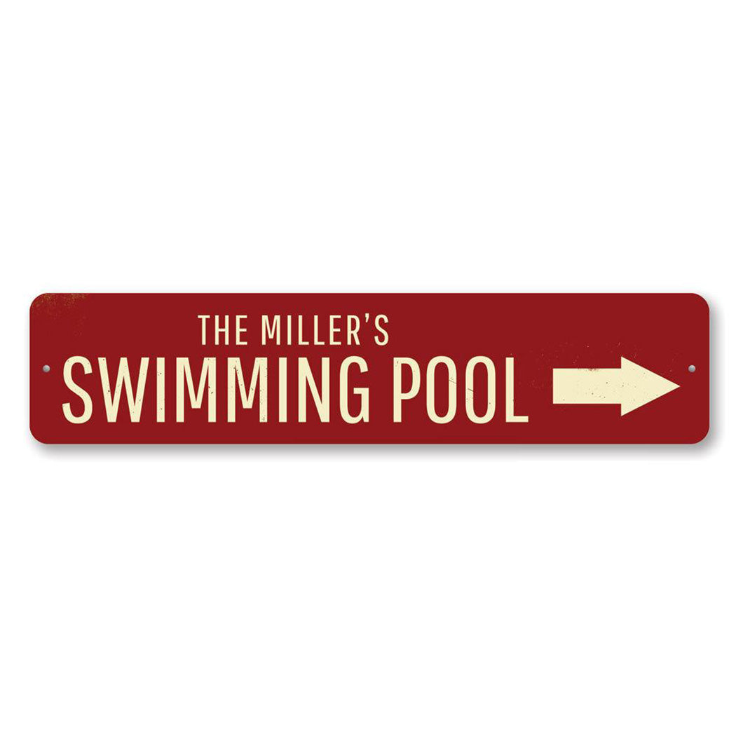 Swimming Pool Arrow Sign