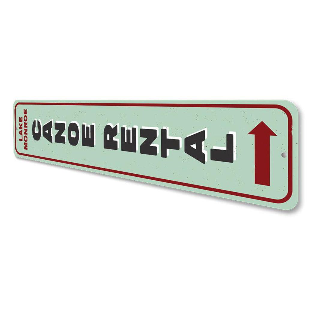 Canoe Rental Arrow Vertical Sign