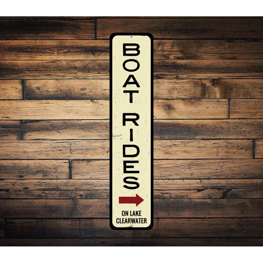 Boat Rides Vertical Sign