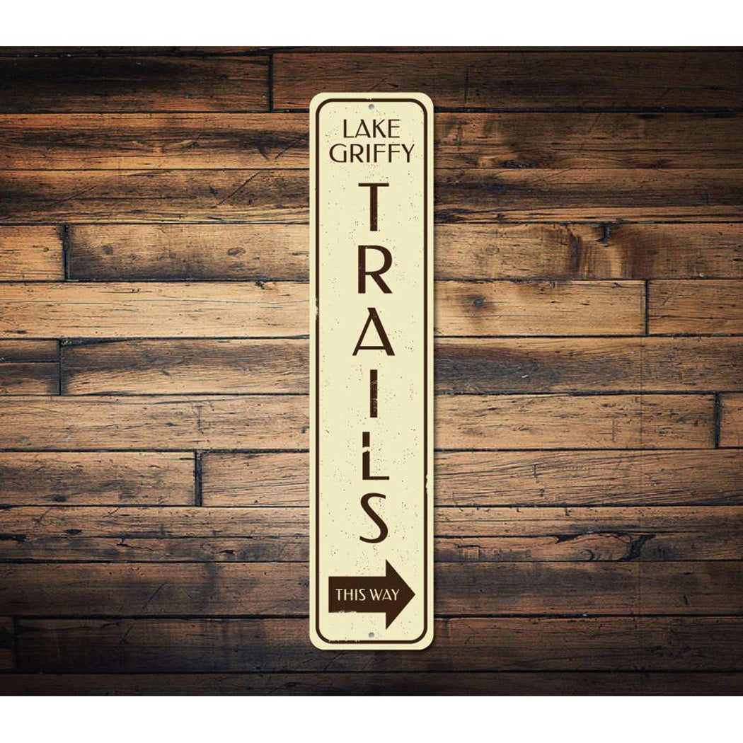 Trails This Way Vertical Sign