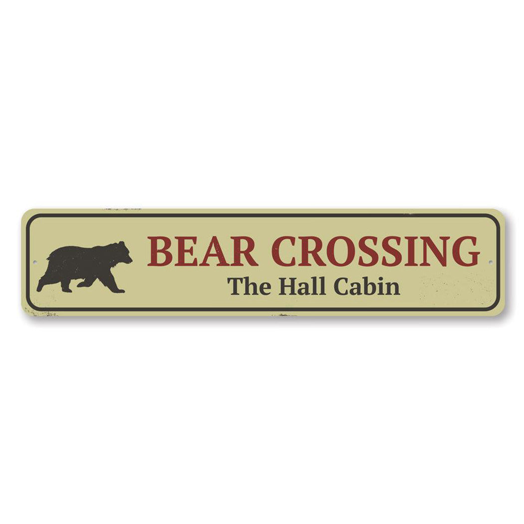 Bear Crossing Metal Sign