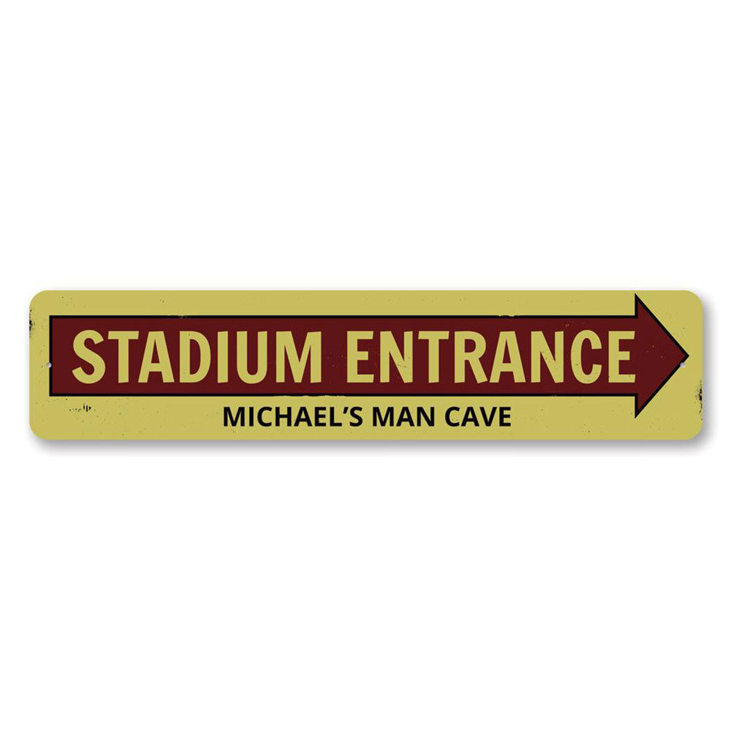Stadium Entrance Arrow Metal Sign