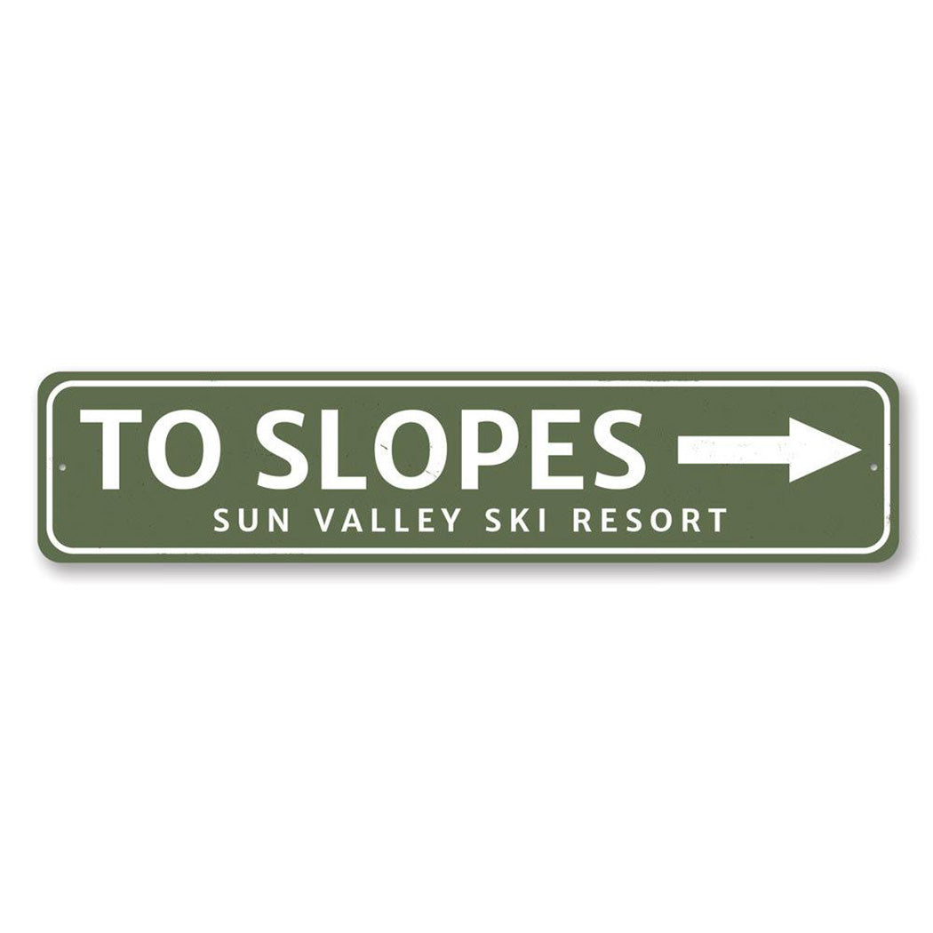To Slopes Ski Resort Metal Sign