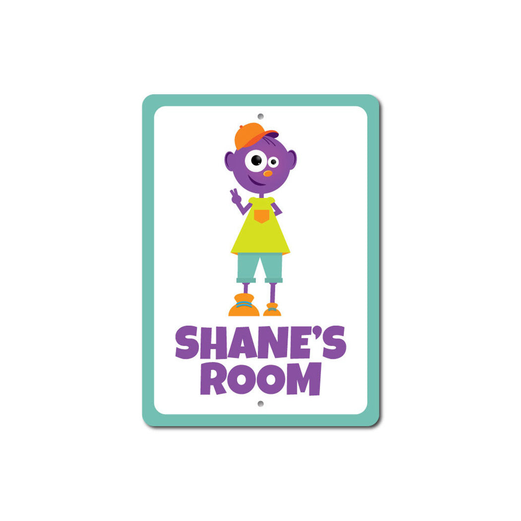 Boy Room Alien Character Sign