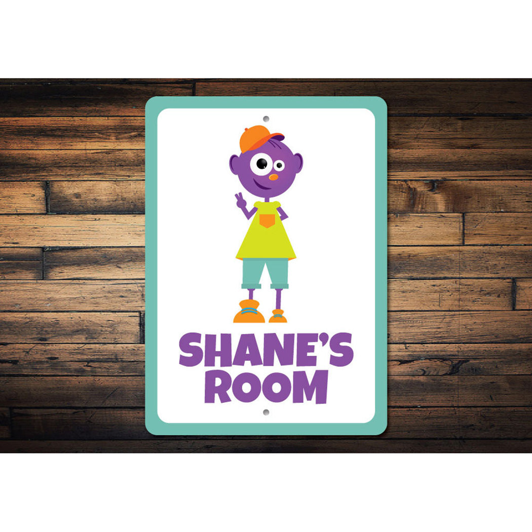Boy Room Alien Character Sign