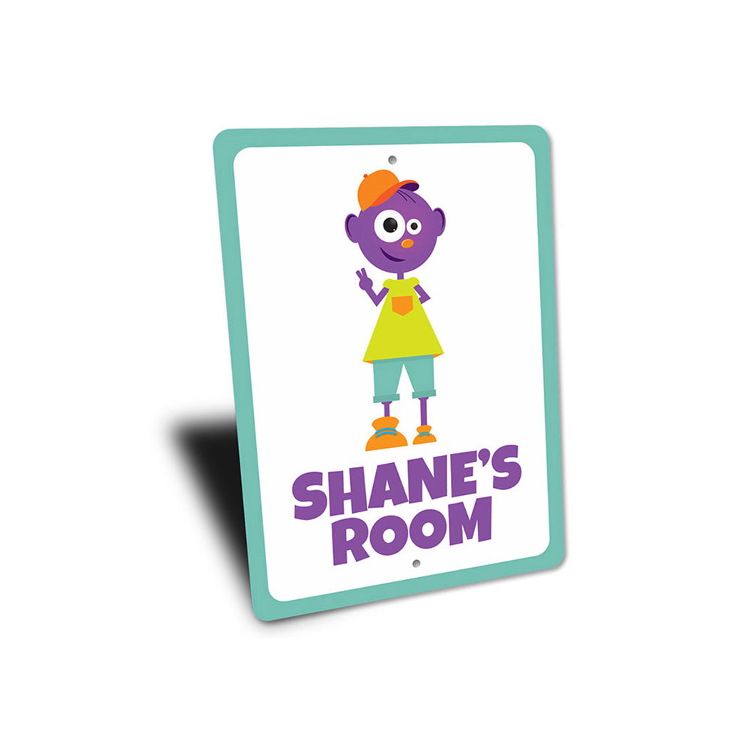 Boy Room Alien Character Sign