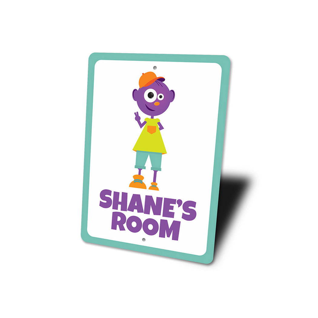 Boy Room Alien Character Sign