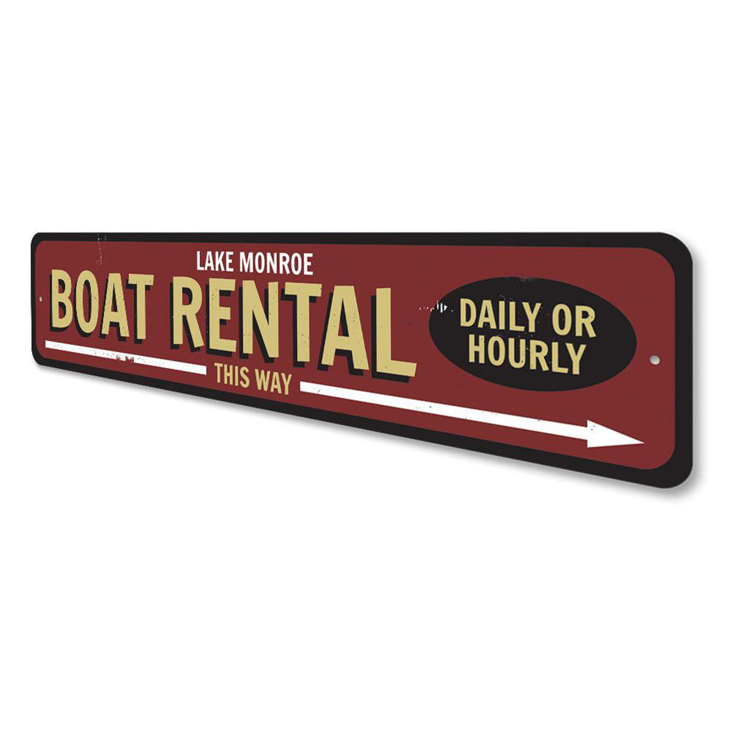 Boat Rental This Way Arrow Sign