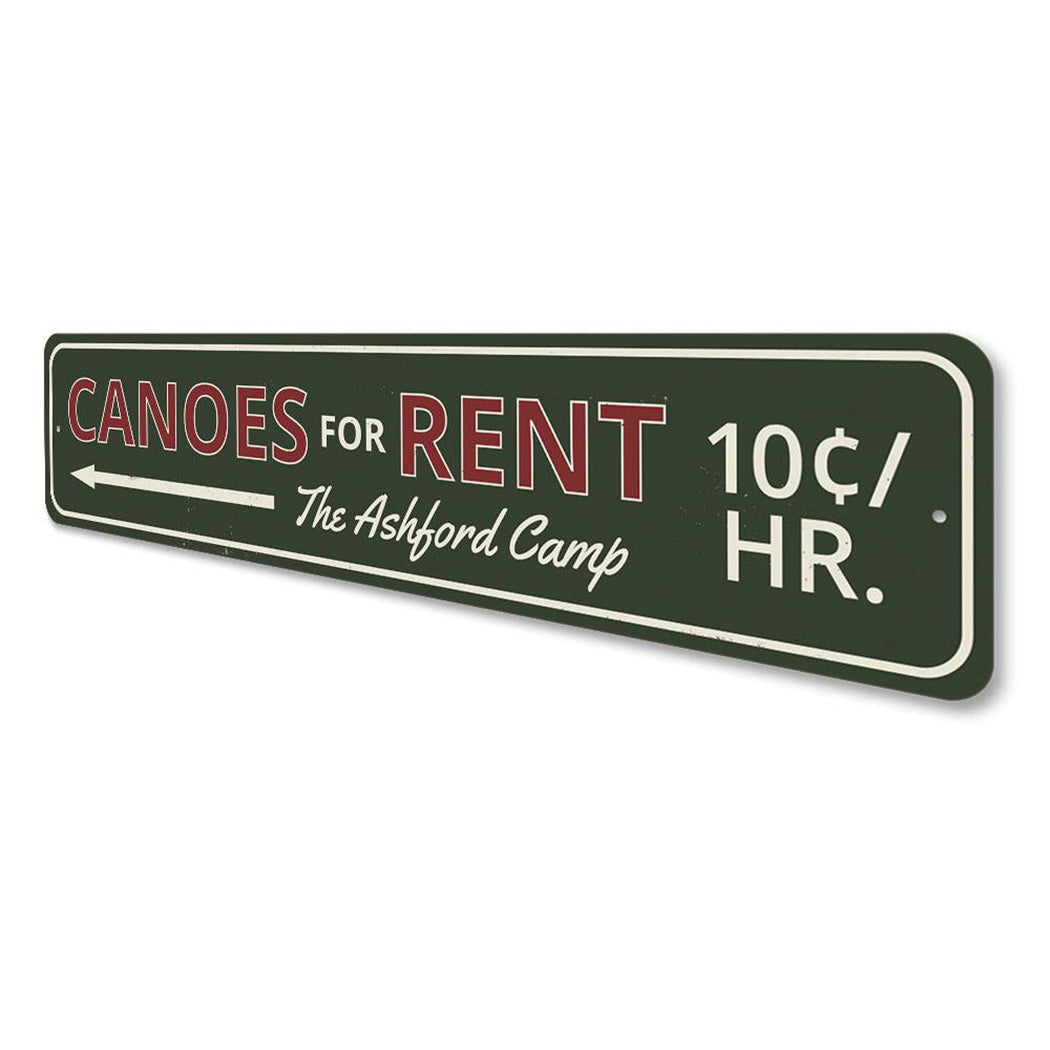 Canoes For Rent Sign