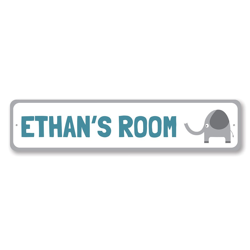 Elephant Playroom Metal Sign
