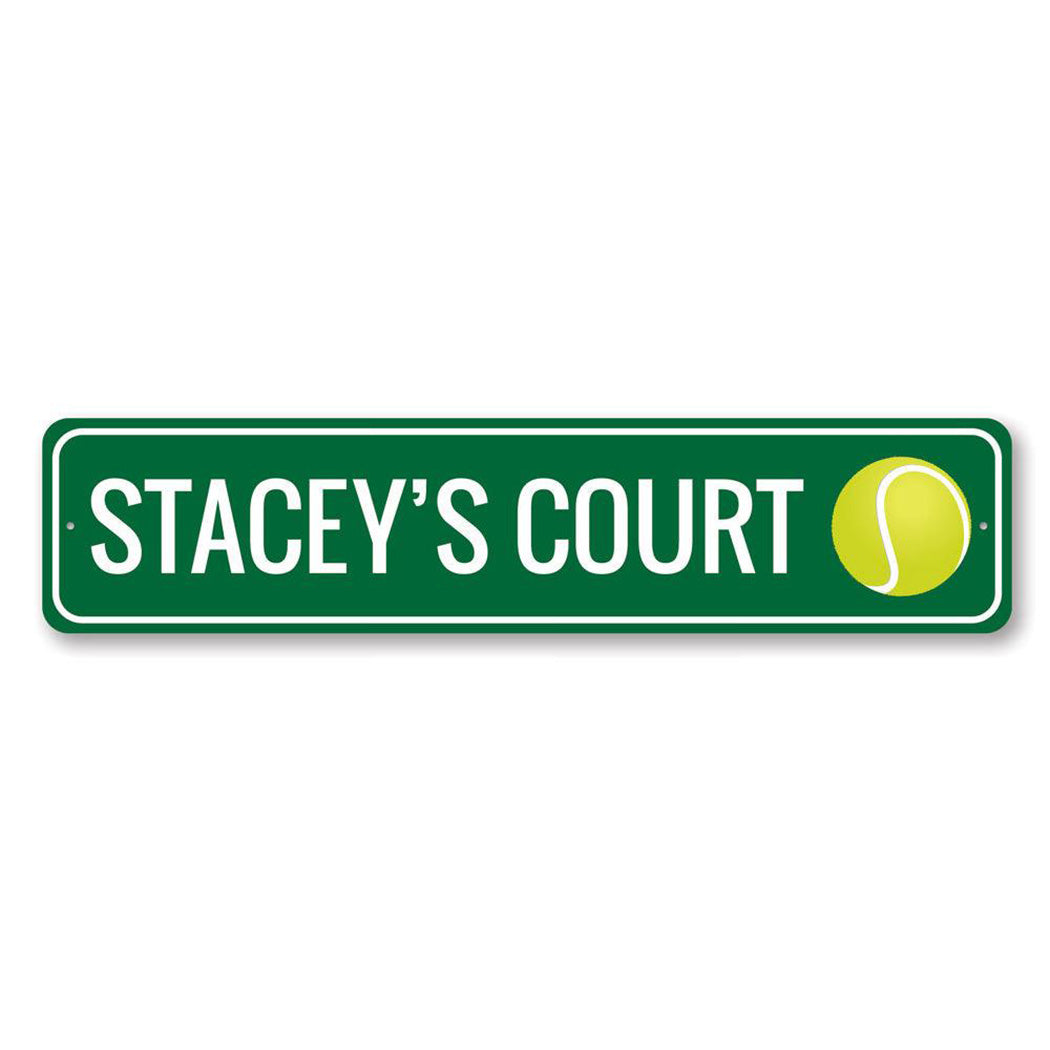 Tennis Court Metal Sign