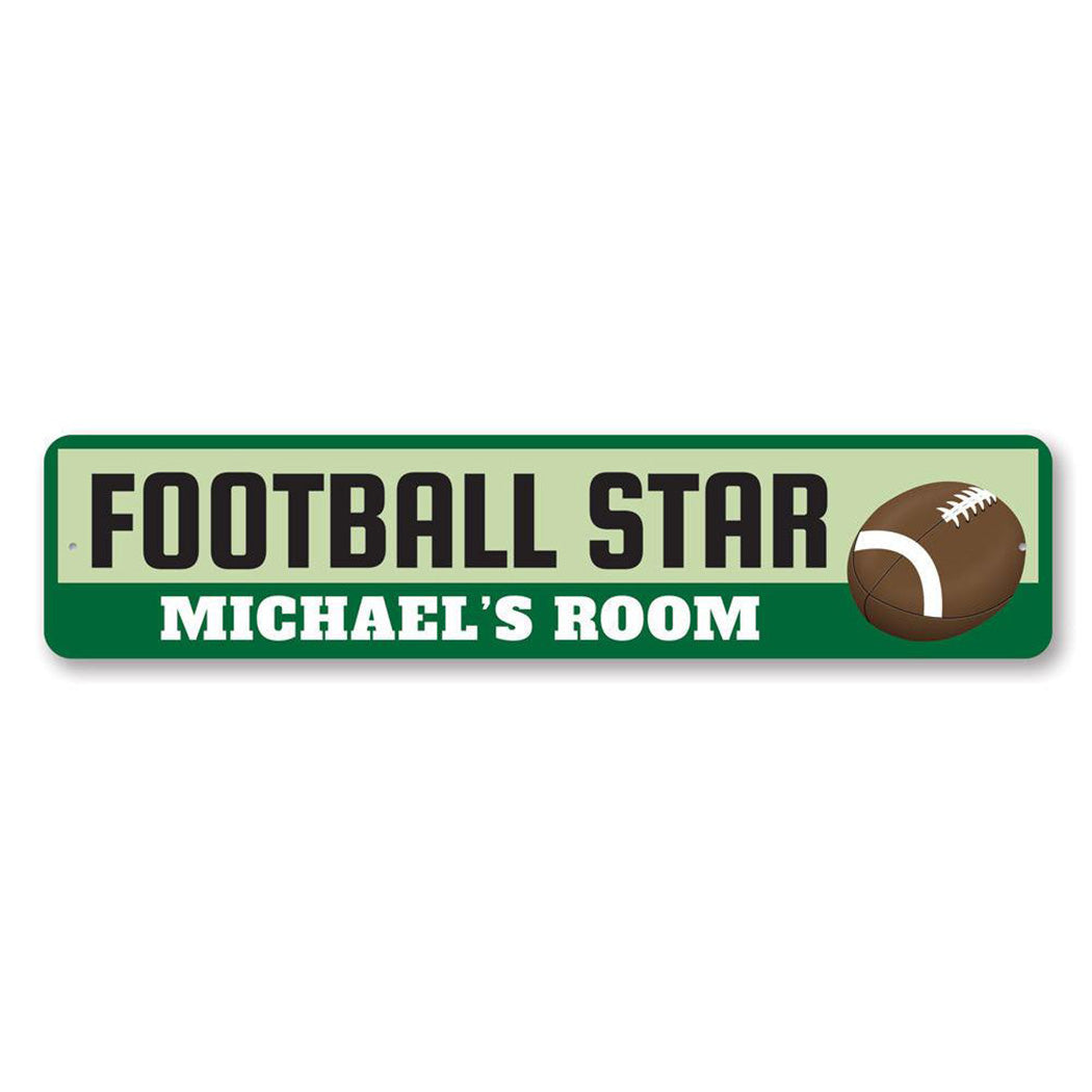Football Player Metal Sign