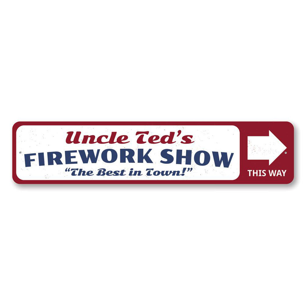 Firework Show Metal Sign