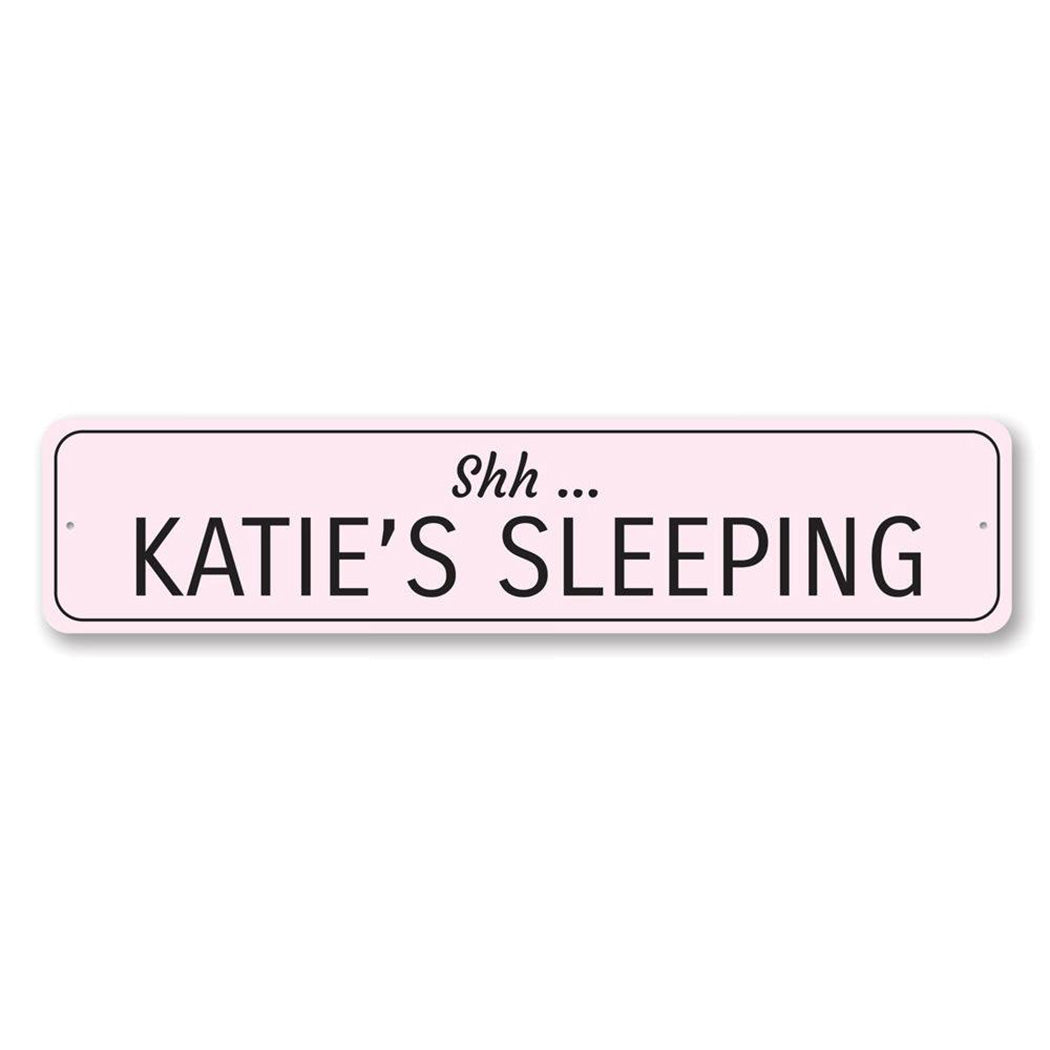 Sleeping Baby Metal Sign