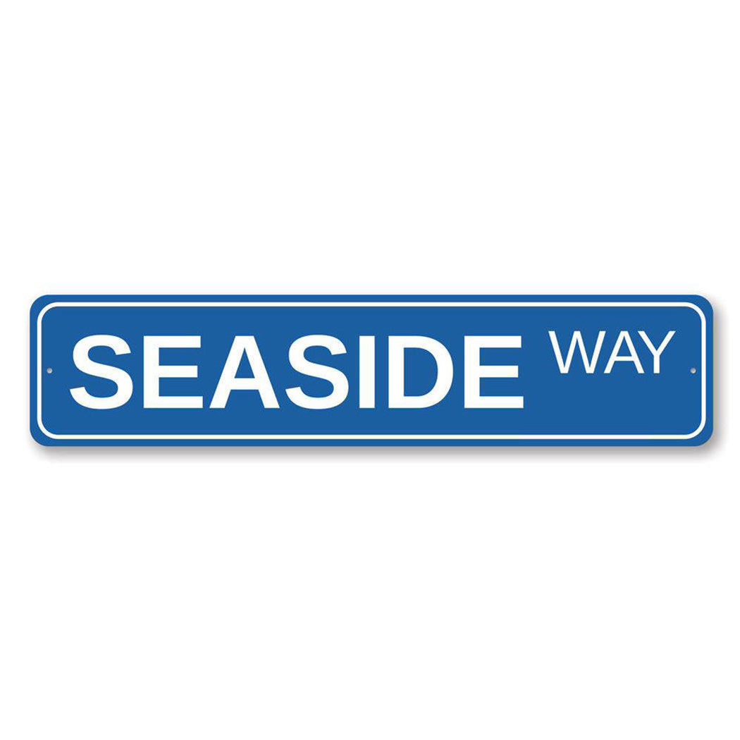 Seaside Way Metal Sign