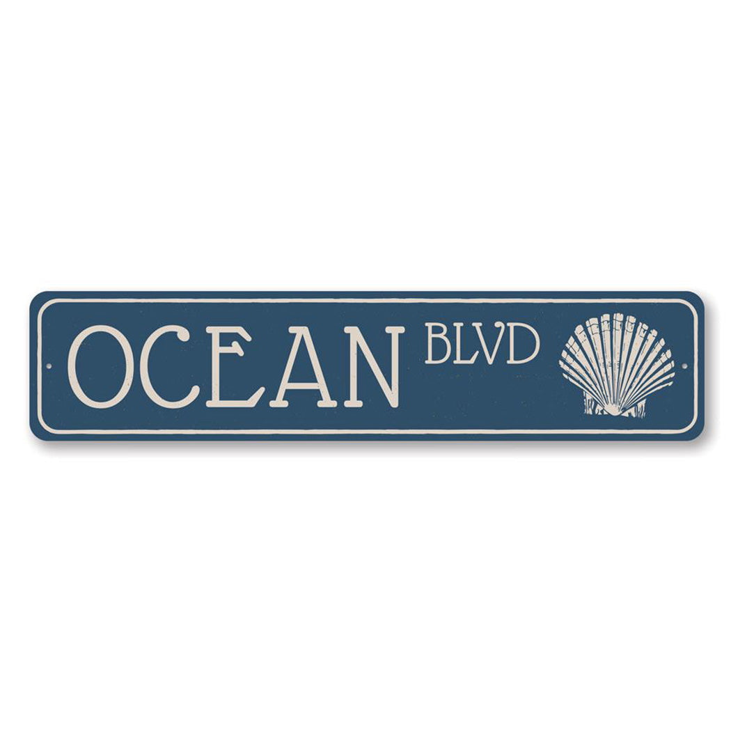 Ocean Blvd Metal Sign