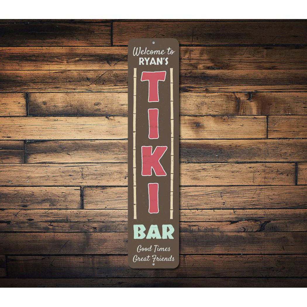 Tiki Bar Vertical Welcome Sign