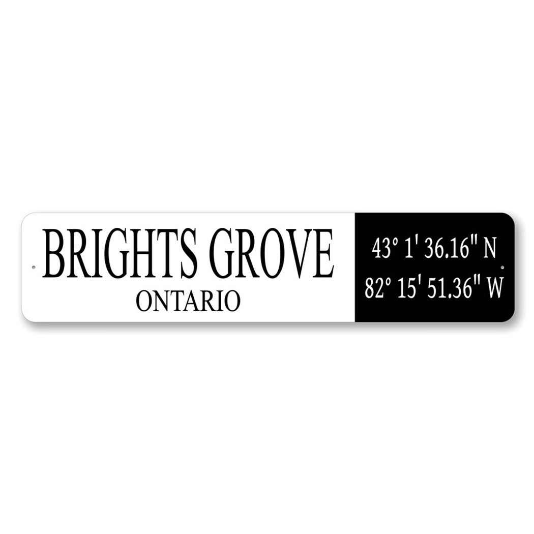 Custom City State Latitude Longitude Sign