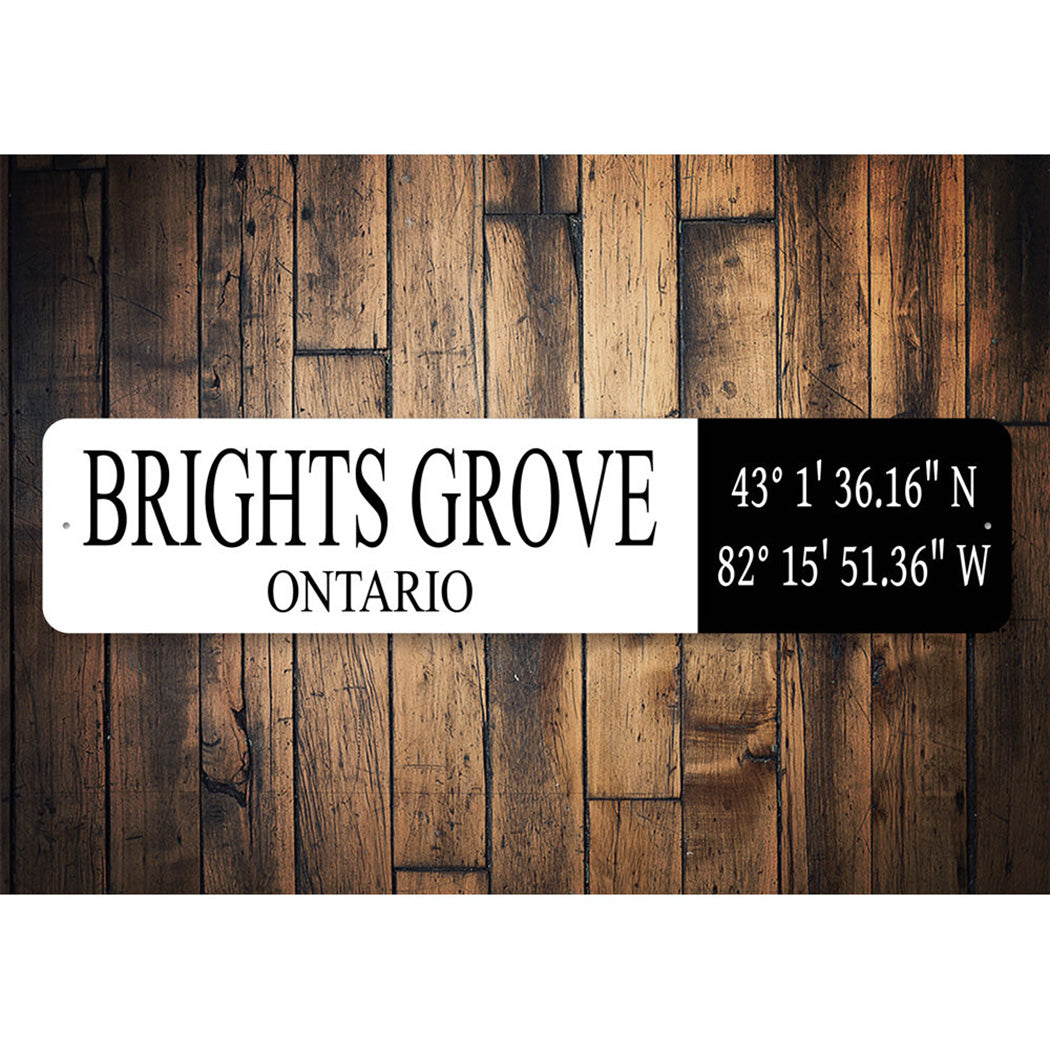 Custom City State Latitude Longitude Sign
