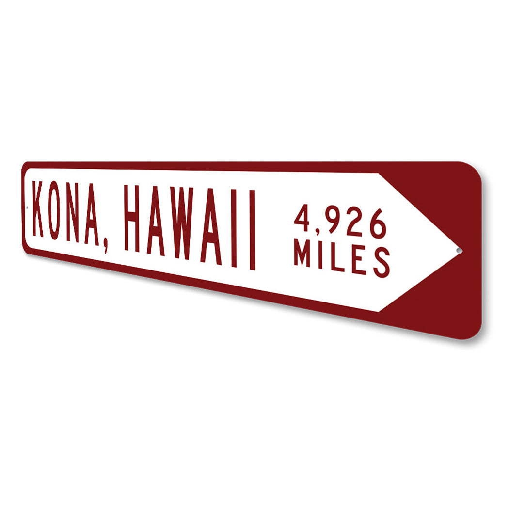 City State Direction Arrow With Miles Sign