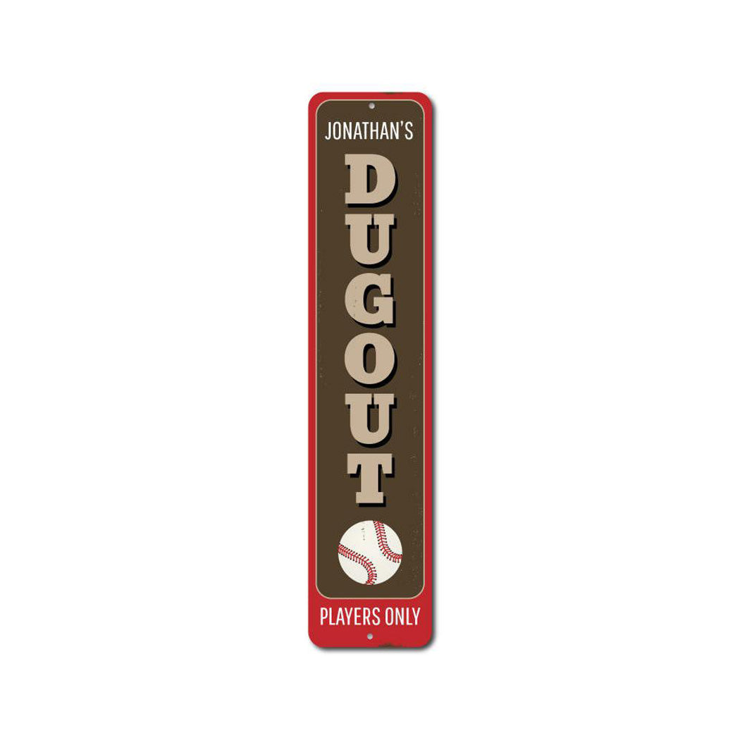 Baseball Dugout Metal Sign
