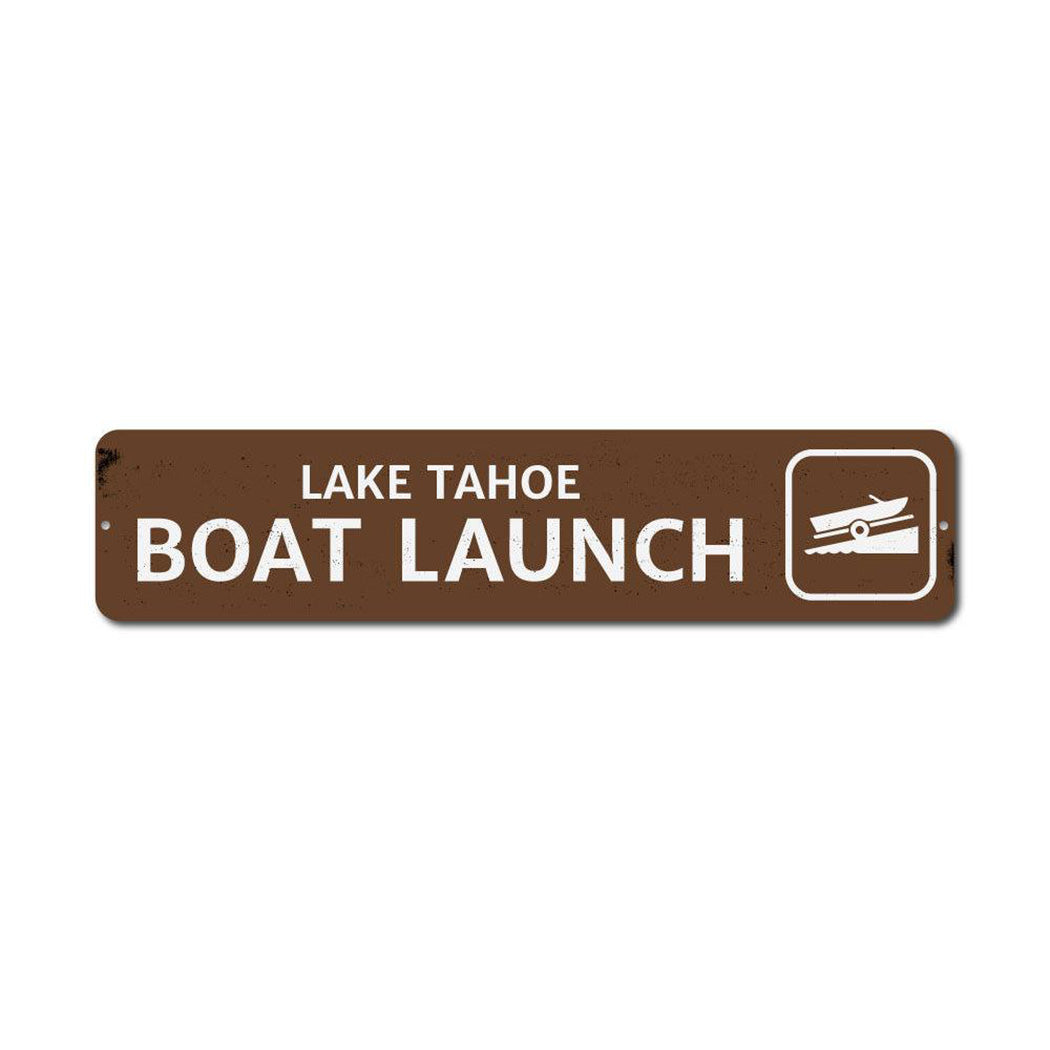 Boat Launch Lake Metal Sign