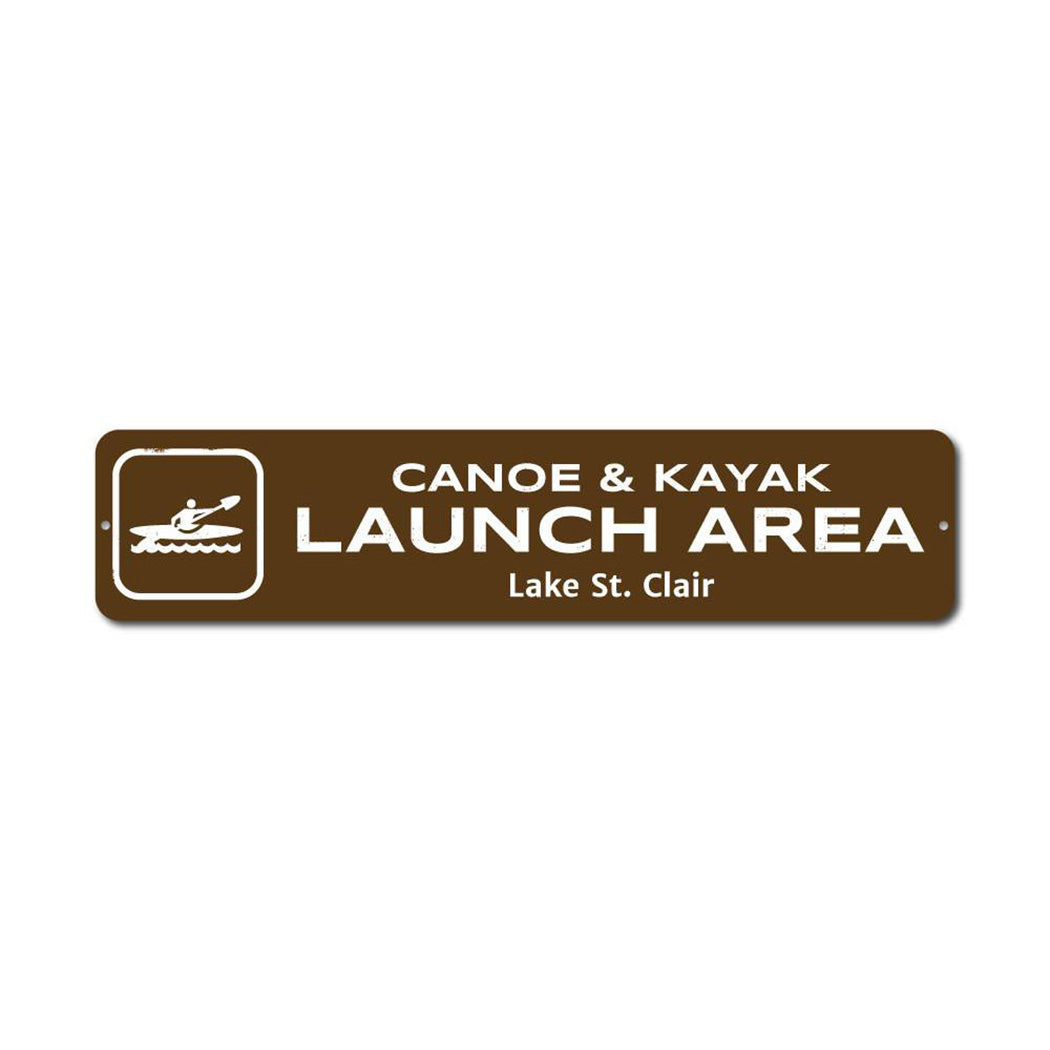 Canoe & Kayak Launch Area Metal Sign