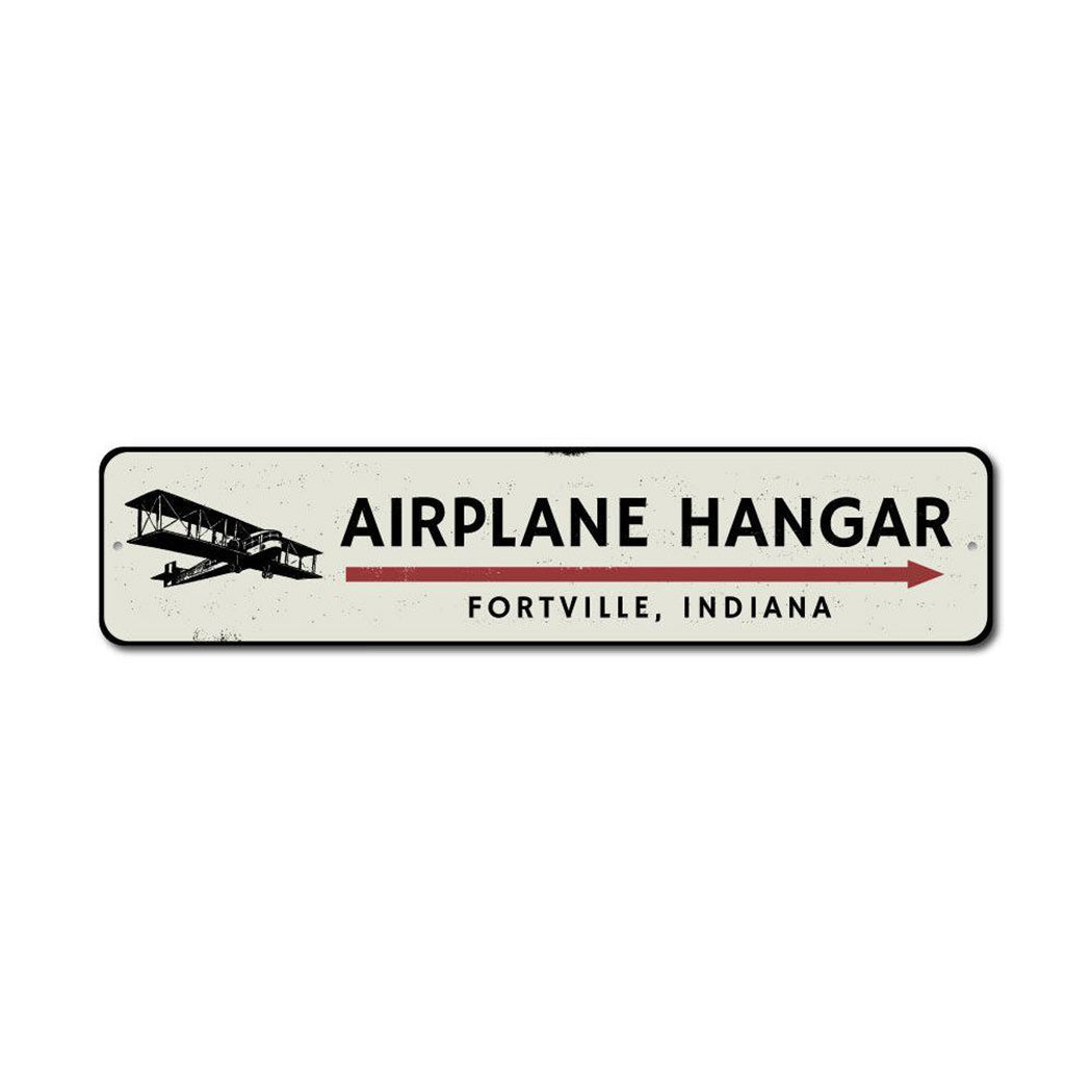 Airplane Hangar Metal Sign