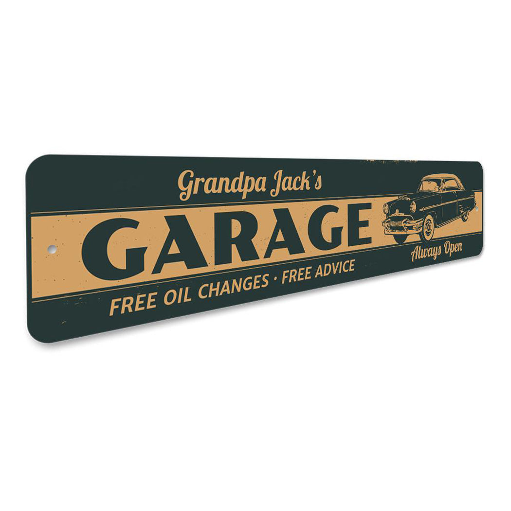 Grandpa Classic Car Garage Sign