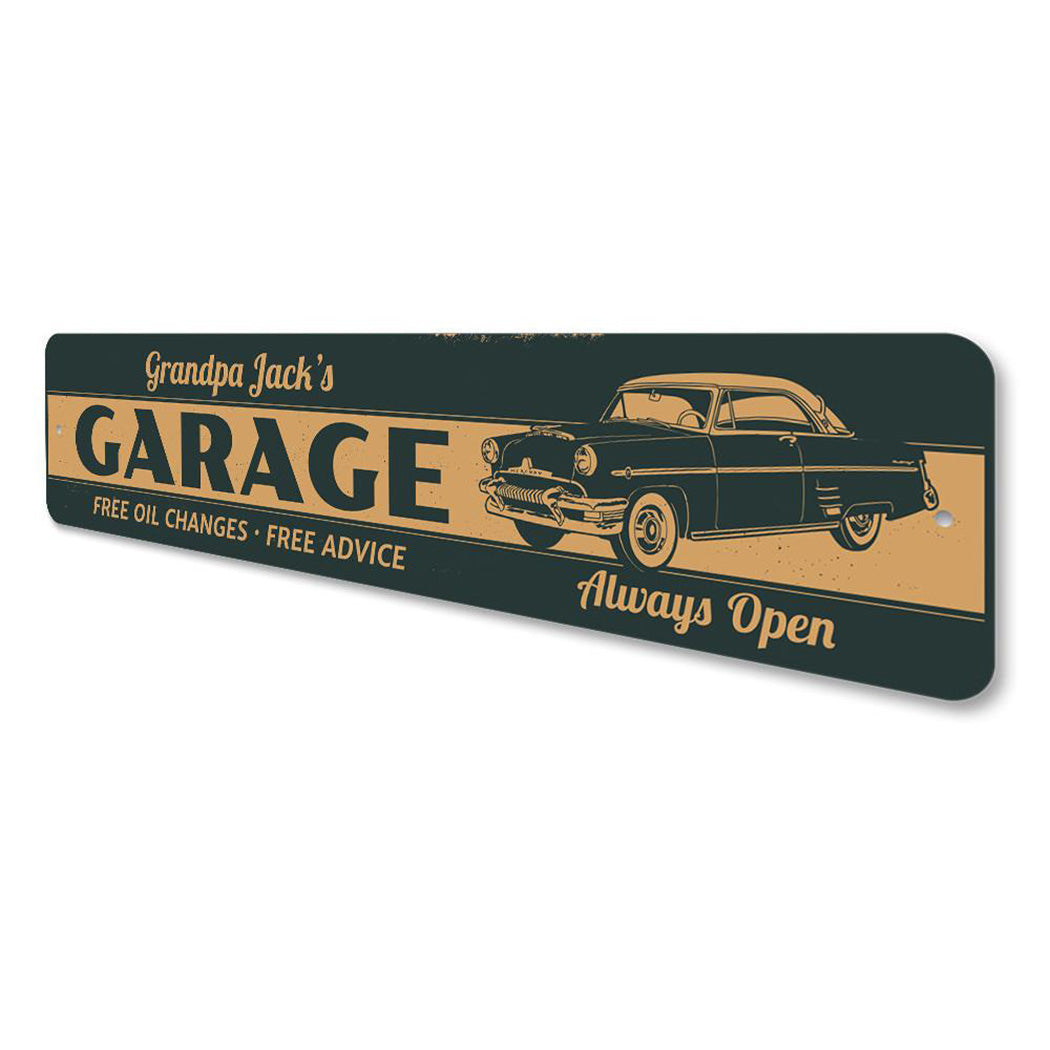 Grandpa Classic Car Garage Sign