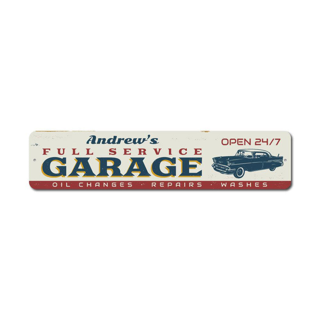 Full Service Garage Metal Sign