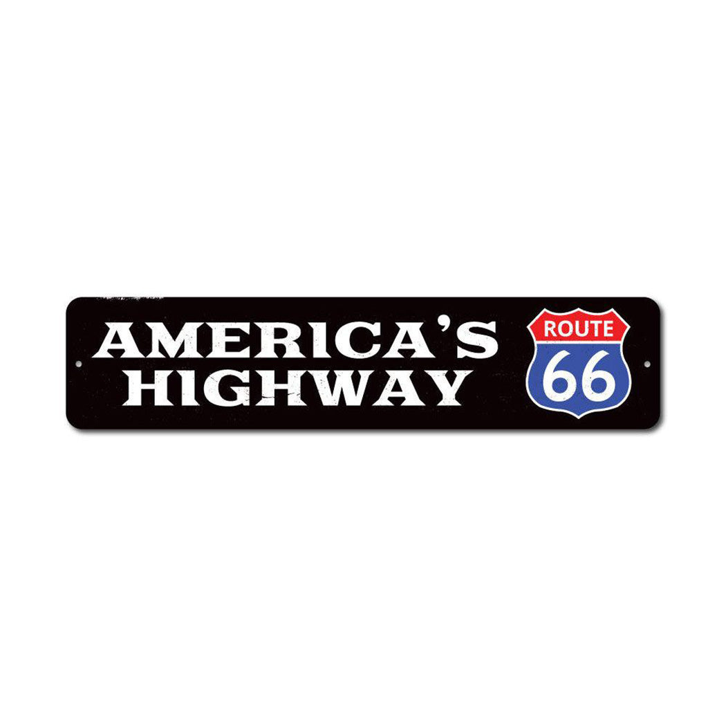 America's Highway Route 66 Metal Sign