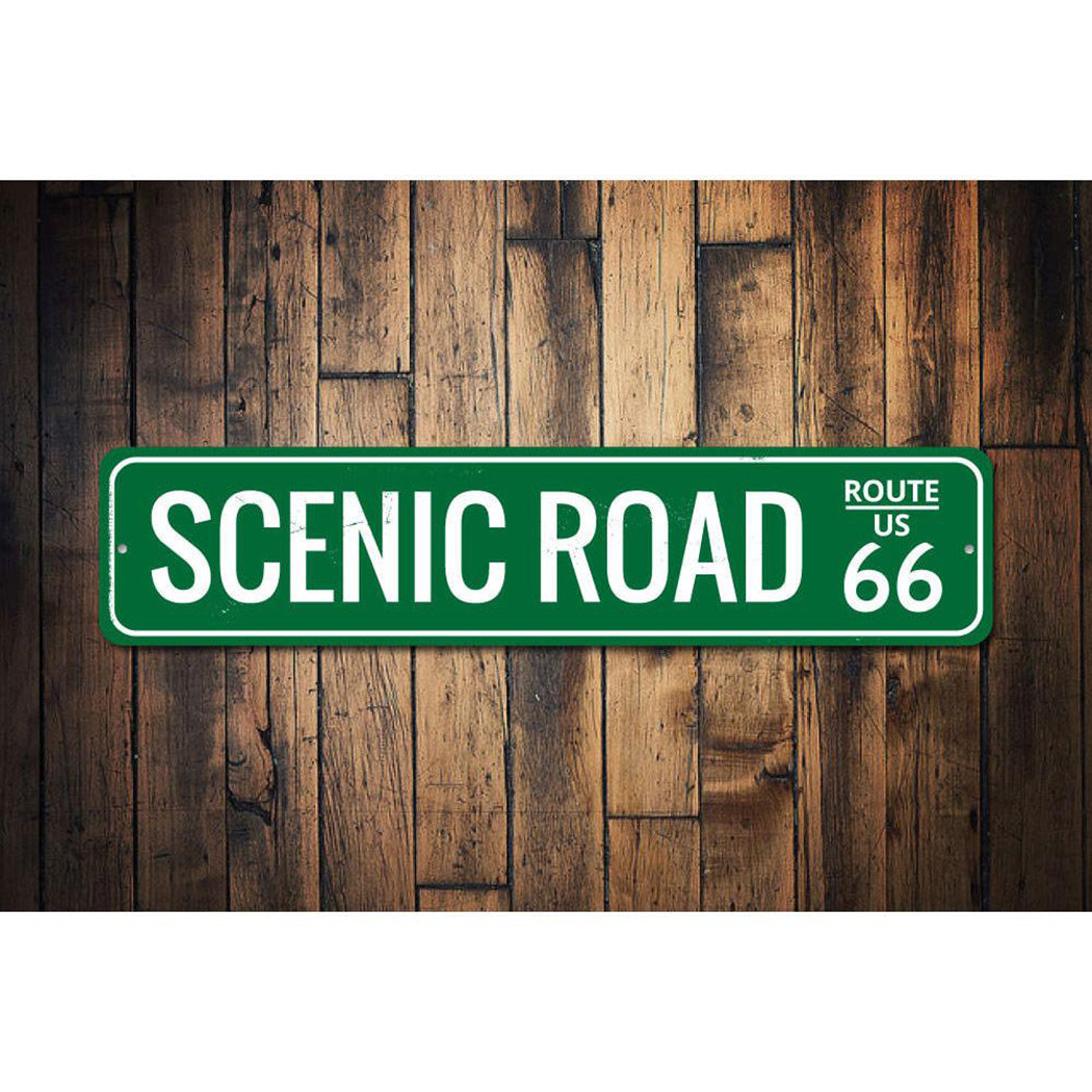 Scenic Road US Route 66 Sign