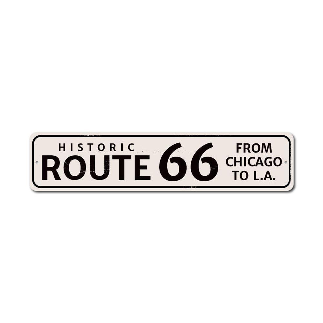 Route 66 Chicago to LA Metal Sign
