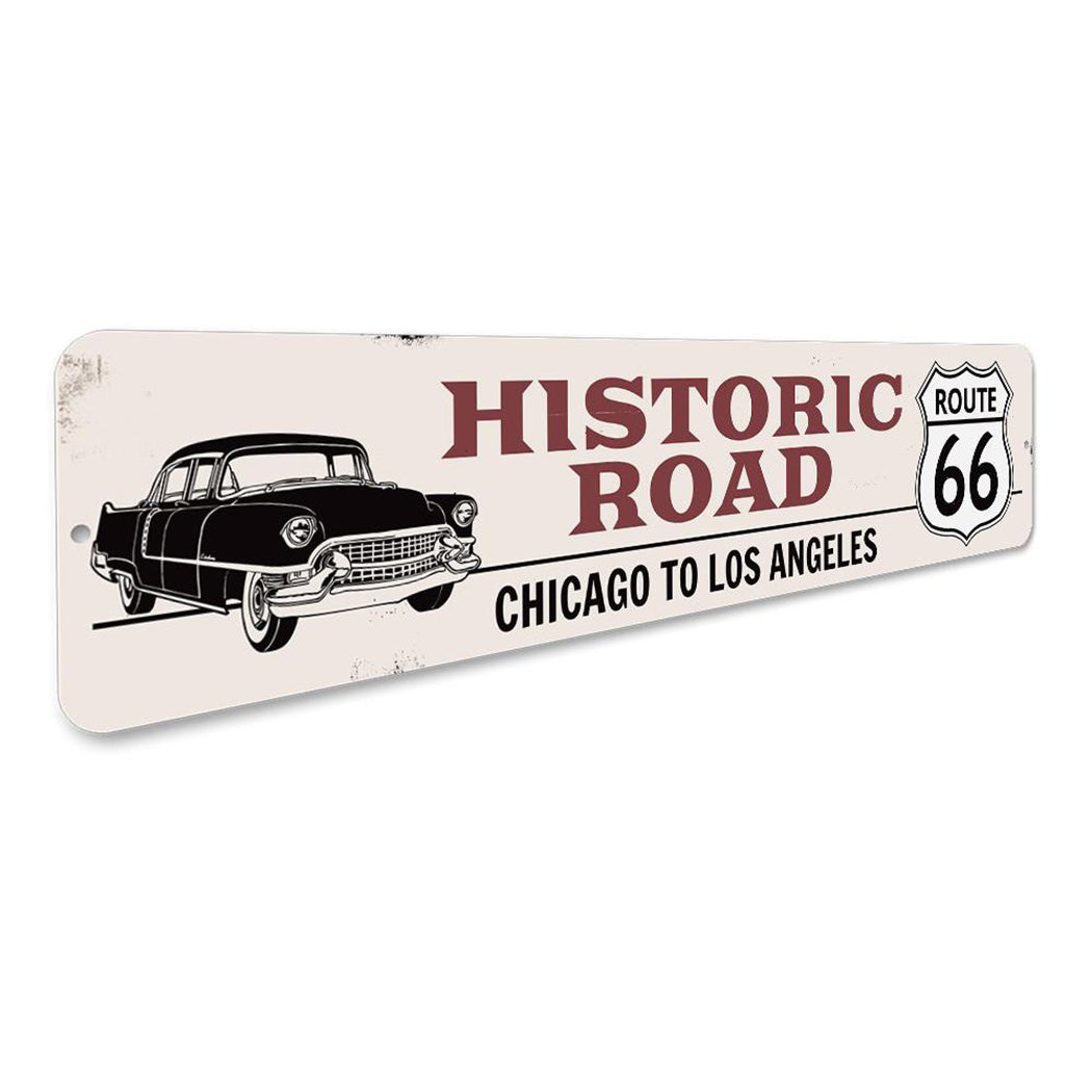 Classic Car Route 66 Sign