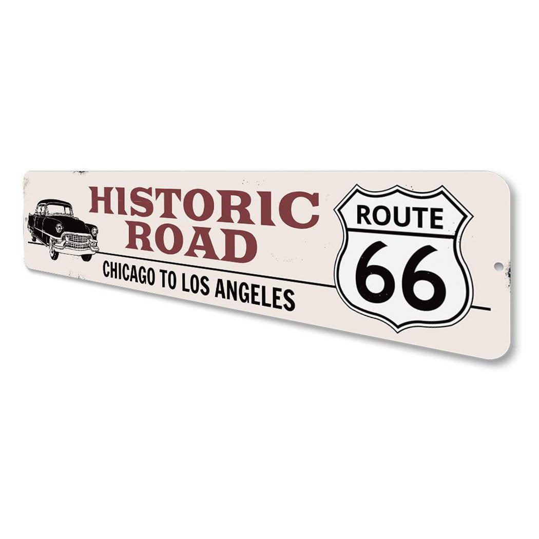 Classic Car Route 66 Sign