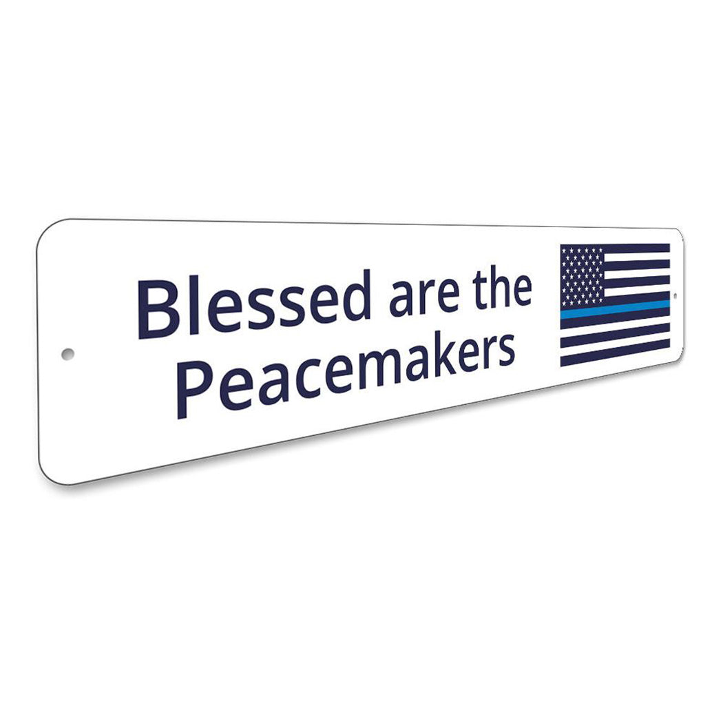 Blessed Blue Line Flag Sign