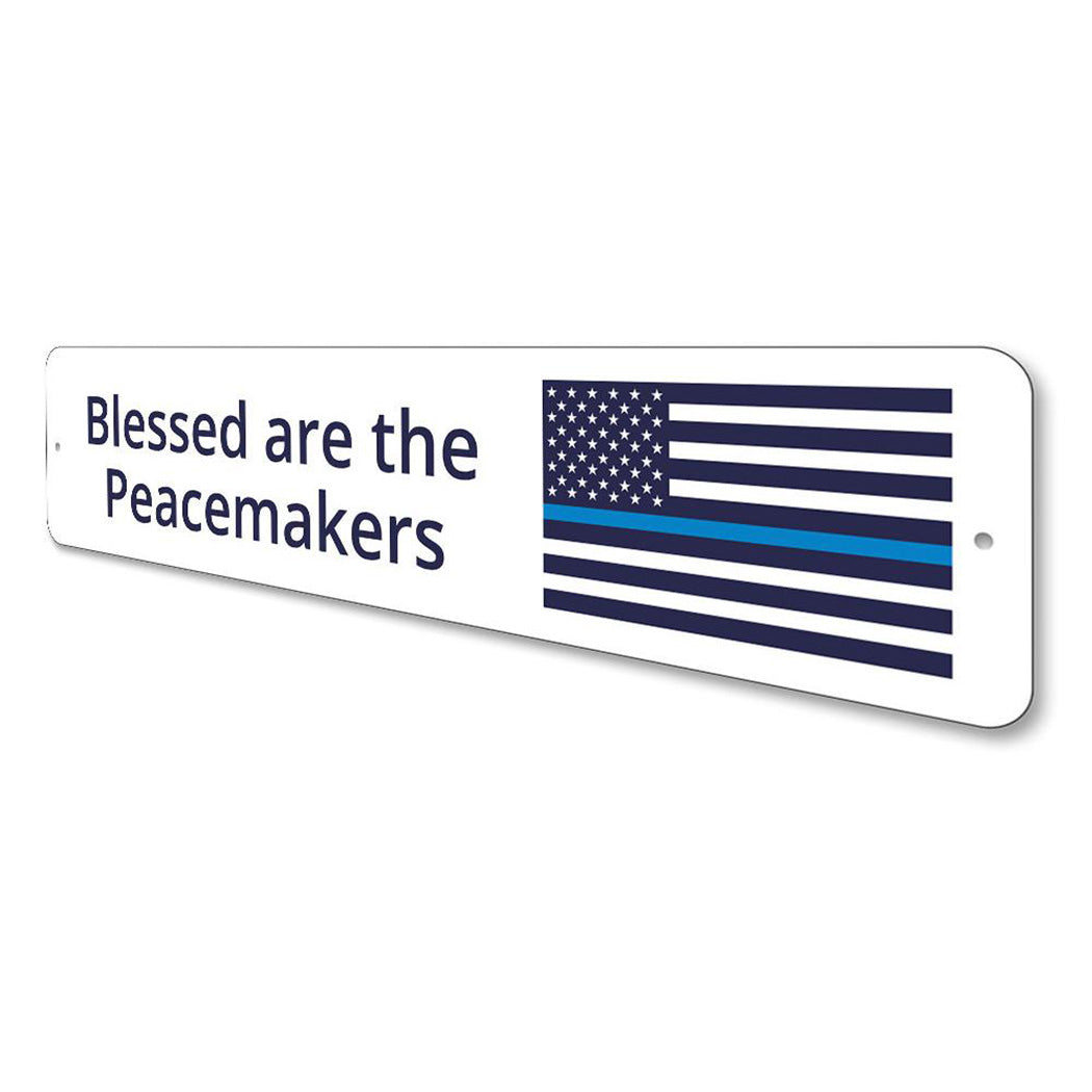 Blessed Blue Line Flag Sign